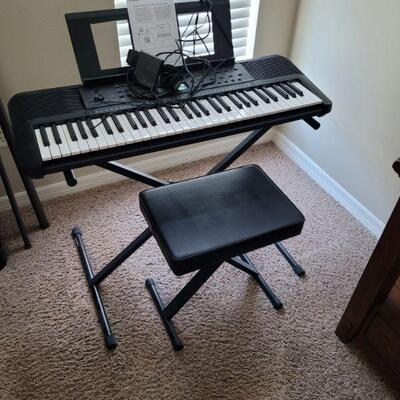 electric keyboard and bench seat