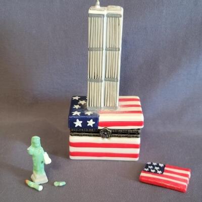 USA Trinket Box with World Trade Center Towers, 