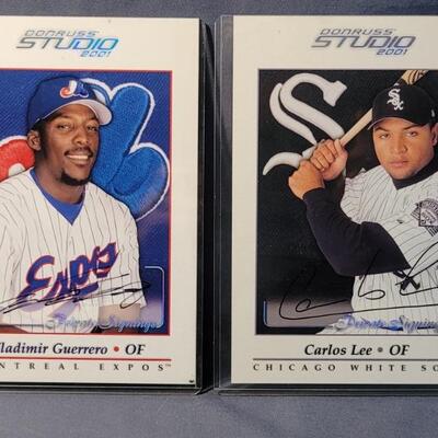 (2) 2001 Dunruss Studio Baseball Cards: Carlos Lee & Vladimir Guerrero