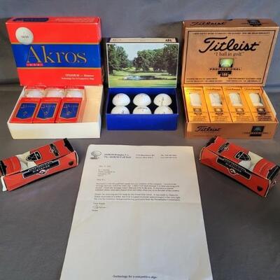 Pinnacle, Titleist, Akros, & Nike Golf Balls, &
a letter to BJ from Akros Golf Balls