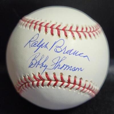 Signed MLB Baseball: Ralph Branca & Bobby Thomson