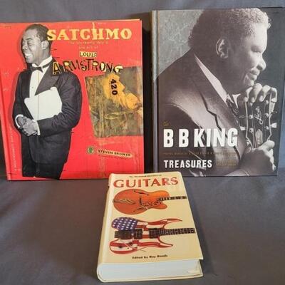 (3) Books: Louis Armstrong, BB King, & Guitars