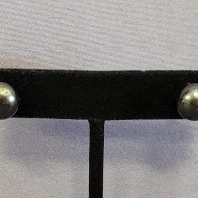 14K Black Pearl Earrings 3.15g