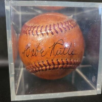 Babe Ruth Autographed Baseball, Sealed in Case