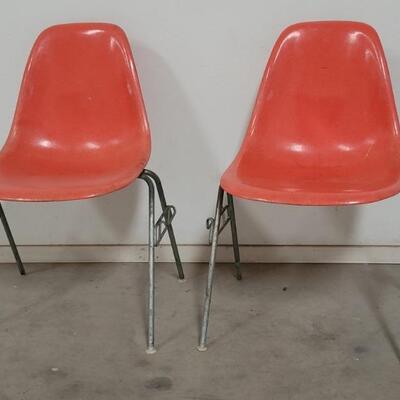 (2) Mid Century Modern Eames Interlocking Chairs