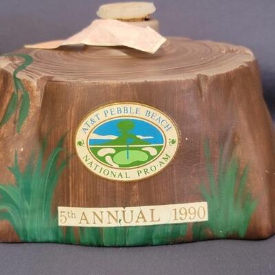 AT&T Tree Stump Golf Decanter Trophy #250/800
Presented at the AT&T Pebble Beach 5th Annual National Pro-Am in 1990 with Raccoon Amoretto...