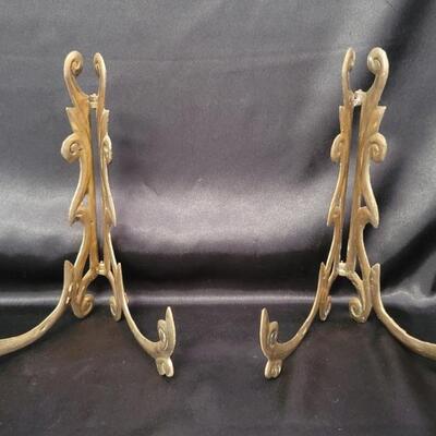 (2) Brass Tabletop Easels