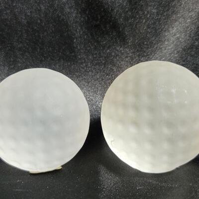 (2) Crystal Golf Balls, 1.5in diameter each