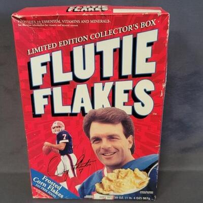 Limited Edition Collector's Box of Flutie Flakes
Unopened from 1998, Cereal Box with Buffalo Bills Quarterback #7, Doug Flutie
As part of...