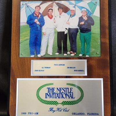 Golf Tournament Team Photo w John Elway, BJ Thomas & 3 more at the 1989 Nestle Invitational Pro-Am in Orlando, Fl