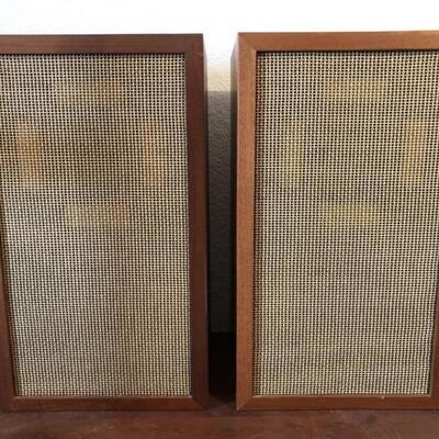 Vintage Tech Wood Cabinet Speakers, Marked Fuse
