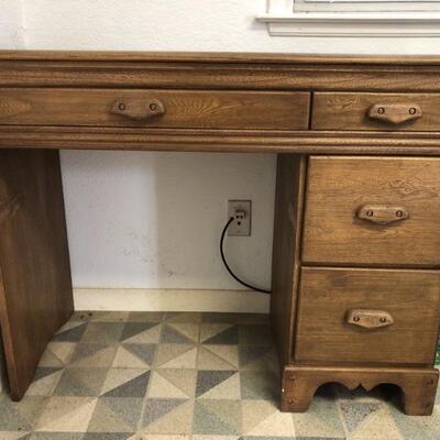 Vintage Solid Oak Desk