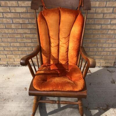 Vintage Sturdy Cushioned Rocker, Tell City Chair