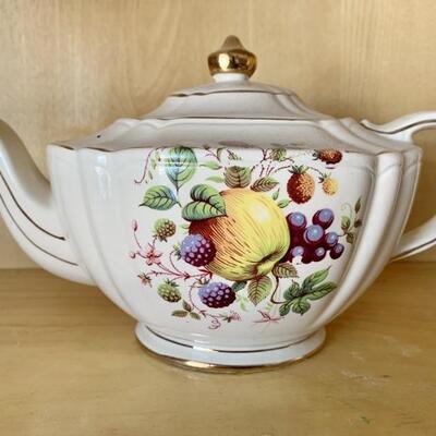 Vintage Teapot with Fruit Motif by Sadler, England