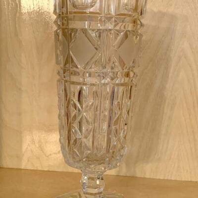 Tall Cut Crystal 12in Vase