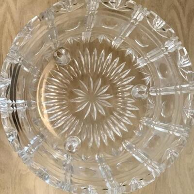 Vintage Heavy Cut Lead Crystal Footed 9in Bowl