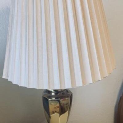 Mid Century Heavy Metal Table Lamp with Shade