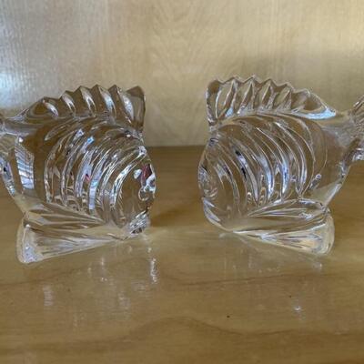 (2) Waterford Crystal Angel Fish Paperweights