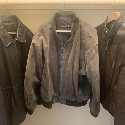 (3) Menâ€™s Leather and Suede Coats