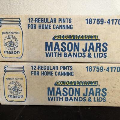 (24) NIB Golden Harvest Mason Jars w/ Bands & Lids