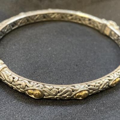 18k Gold and 925 Silver Bracelet total weight is 19.22 grams