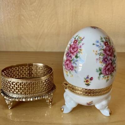 Hand Painted Porcelain-Egg Trinket by Jill Beasley