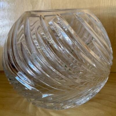 Hand Crafted Crystal Rose Bowl from Poland