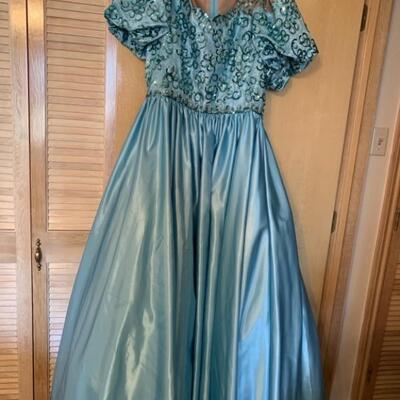 Mike Benet Formals Vintage Aqua Evening Gown