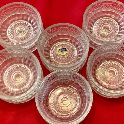 (12) Vintage Lead Pressed Crystal Dessert Bowls