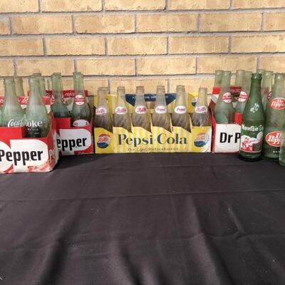 Vintage Dr. Pepper & Pepsi Cola Bottles