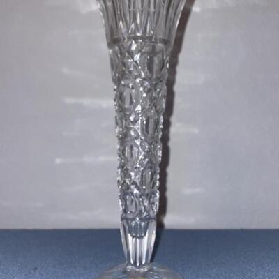 Tall Cut Crystal 10in Footed Vase