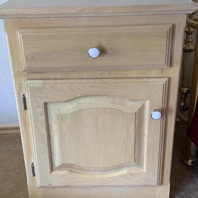Blonde Wooden Night Stand 1 of 2
