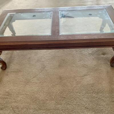 Coffee Table with 2 Glass Insert Top