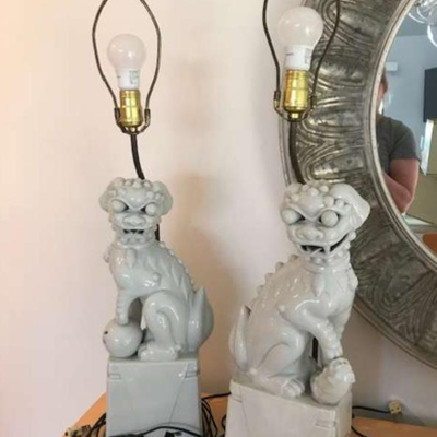 Vintage Foo Dog Lamps