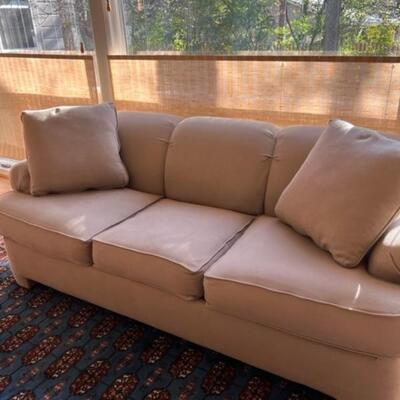 Beige Small Sofa with Bed