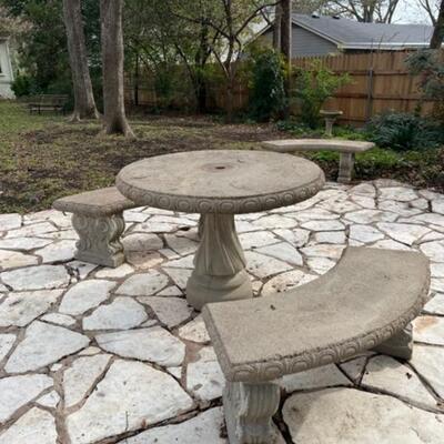 Cement Table and Benches