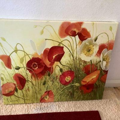 Mse067 Floral Print On Canvas