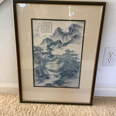 Mse052 Framed Oriental Picture