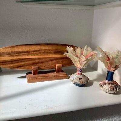 Mse056 Wooden Decorative Surfboard With Stand & More!