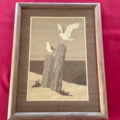 Mse098 Framed Wooden Inlay Picture