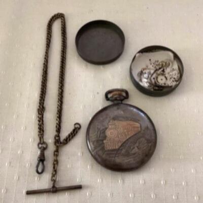 Mse093 Vintage Waltham Pocket Watch & Various Watch Parts