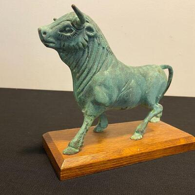 Cast Metal Bull Statue