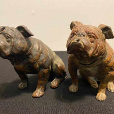 Antique Figural Bull Dog Match Safes