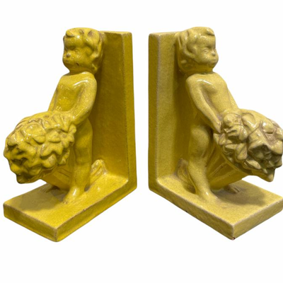 Art Deco Earthenware Bookends