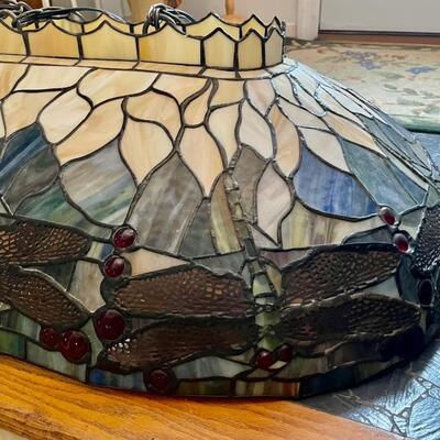 Lumilamp Pendant Lamp Tiffany -Glass Rectangle Dragonfly Pendant Lamp