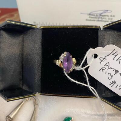 Diamond an amethyst ring priced at:$175.00