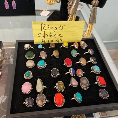 All natural stones and silver rings your choice :$19.99 each