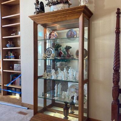 Beautiful lighted wooden display hutch