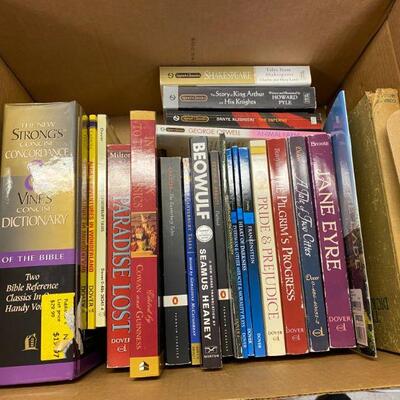 https://www.ebay.com/itm/115159682827	HS7201 Home School Book Box Lot - Local Pickup - Paradise Lost, King Arthur, Beowulf, Pride &...