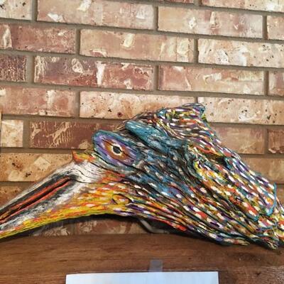 Hand painted driftwood 